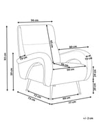 Armchair SVALOV Corduroy White – Retro Style Upholstered Armchair with Thick Padding