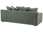 3-Seater Sofa VISKAN in Dark Green Chenille Fabric – Modern Upholstered Couch with Cushions