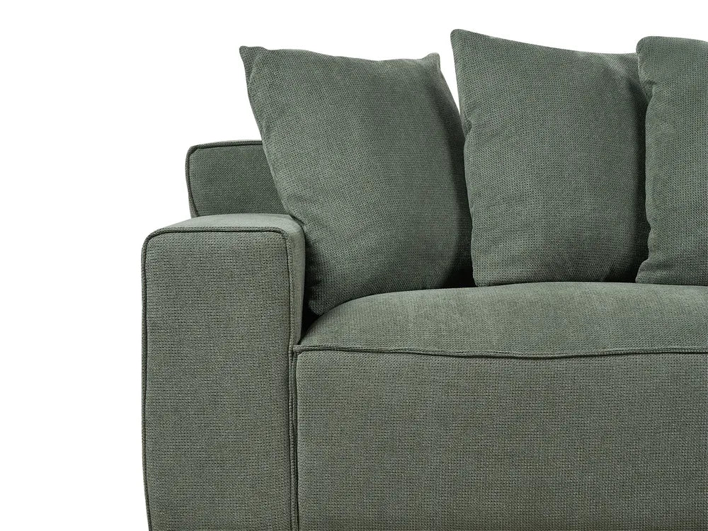 3-Seater Sofa VISKAN in Dark Green Chenille Fabric – Modern Upholstered Couch with Cushions