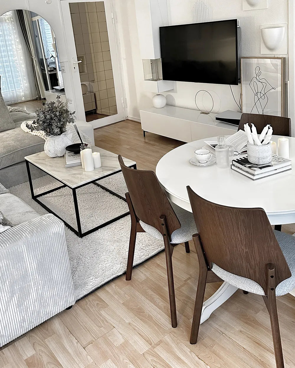 Set of 2 Dining Chairs ABEE Wood Dark Brown