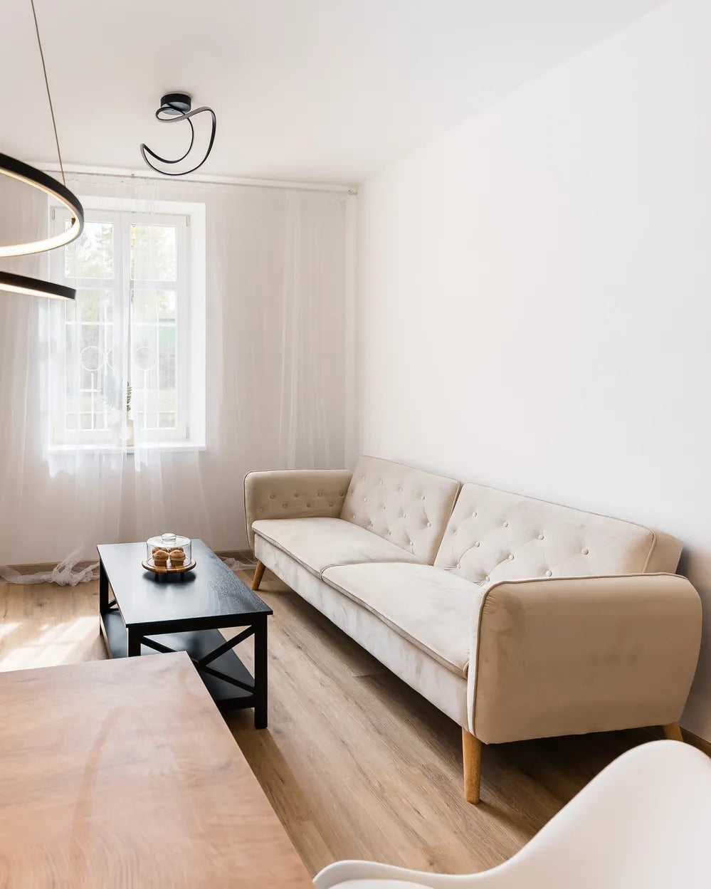 FOSTER Black 2-Tier Coffee Table with Storage Shelf, MDF