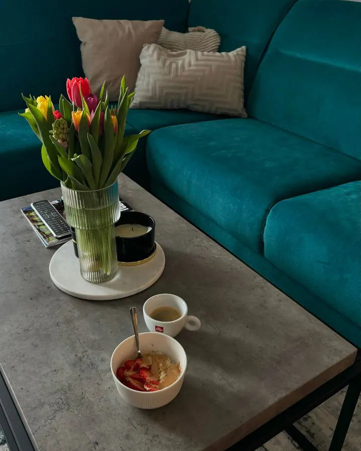 ALTOS Grey Concrete Effect Coffee Table – Rectangular Industrial Living Room Table