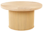 ILIOS Set of 2 Coffee Tables, Round Rattan Tables, Natural Finish, 80×80×45 cm & 60×60×39 cm