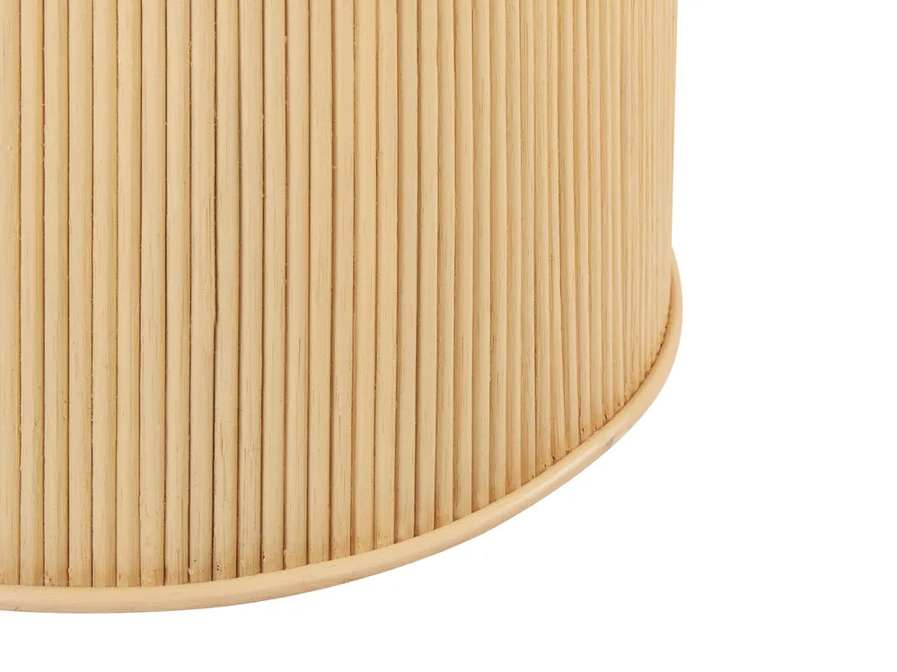 ILIOS Set of 2 Coffee Tables, Round Rattan Tables, Natural Finish, 80×80×45 cm & 60×60×39 cm