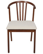 Set of 2 Dining Chairs Craig Wood Dark Brown / Beige