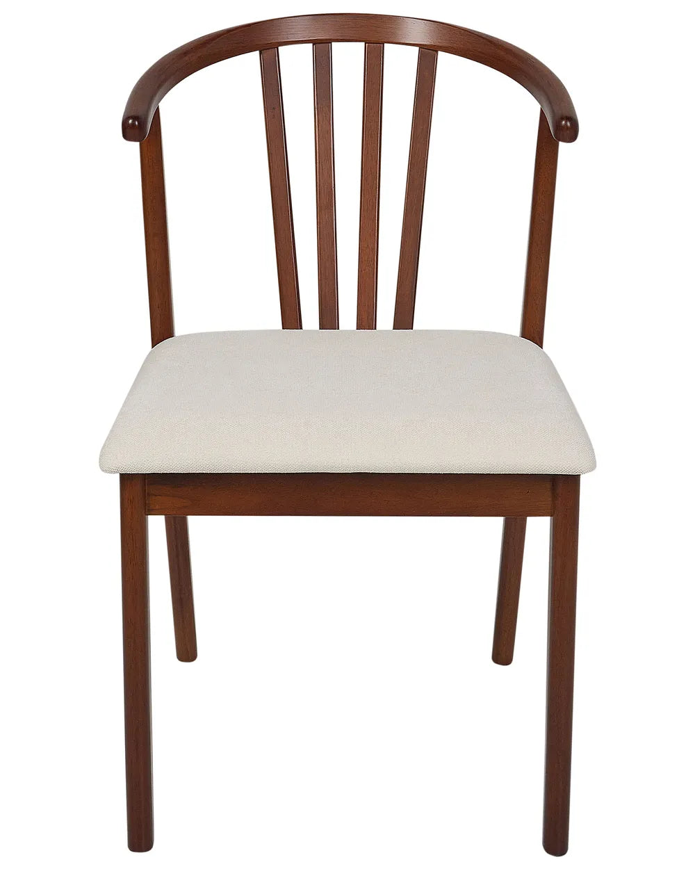 Set of 2 Dining Chairs Craig Wood Dark Brown / Beige