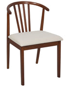 Set of 2 Dining Chairs Craig Wood Dark Brown / Beige