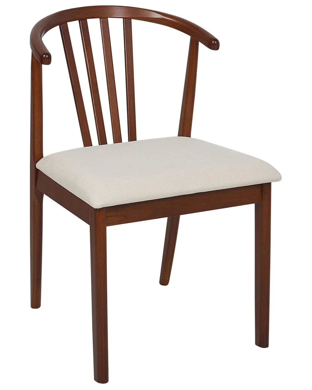 Set of 2 Dining Chairs Craig Wood Dark Brown / Beige