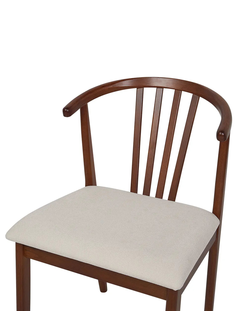 Set of 2 Dining Chairs Craig Wood Dark Brown / Beige