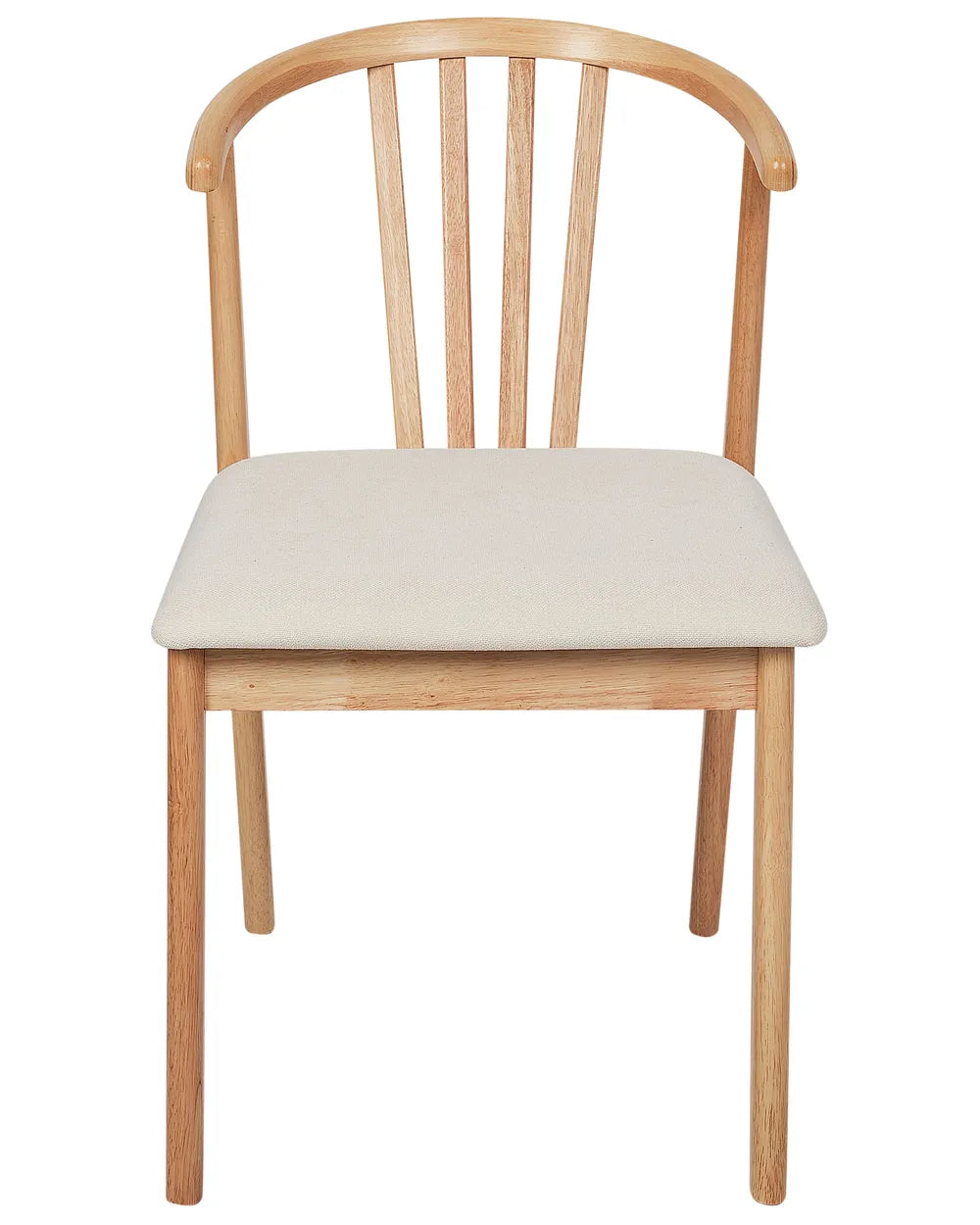 Set of 2 Dining Chairs Craig Wood Light Brown / Beige