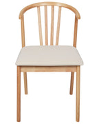 Set of 2 Dining Chairs Craig Wood Light Brown / Beige