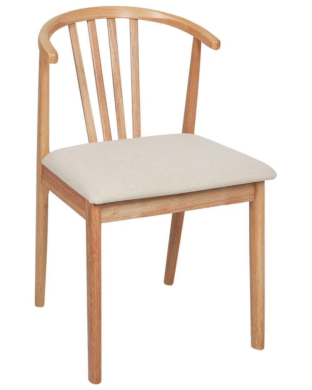 Set of 2 Dining Chairs Craig Wood Light Brown / Beige