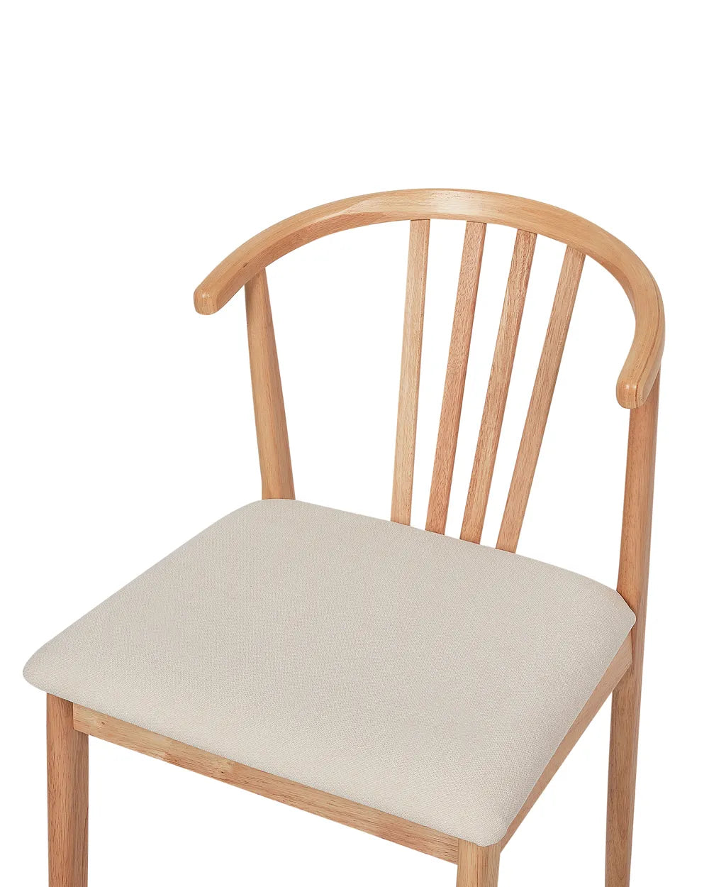 Set of 2 Dining Chairs Craig Wood Light Brown / Beige