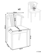 Set of 2 Dining Chairs Craig Wood Light Brown / Beige