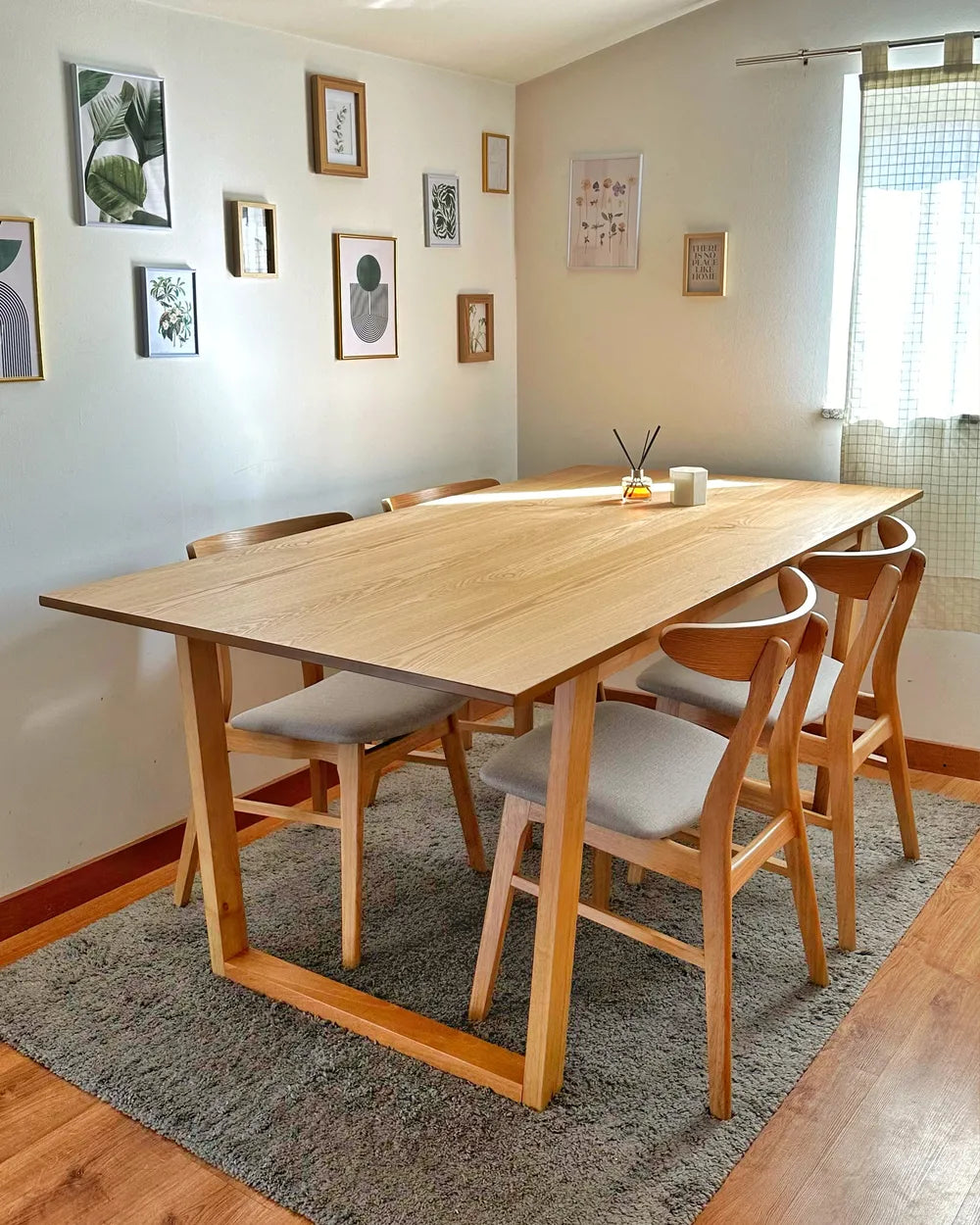 Dining Table CAMDEN Light Ash Wood 180 x 95 cm