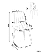 KALISPELL Set of 4 Upholstered Dining Chairs, Olive Green Velvet, Black Metal Legs