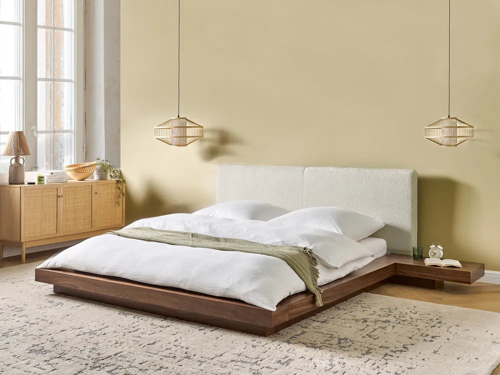 Bed Boucle ZEN 160 x 200 / 180 x 200 cm (EU King / Super King) Brown Ash Wood