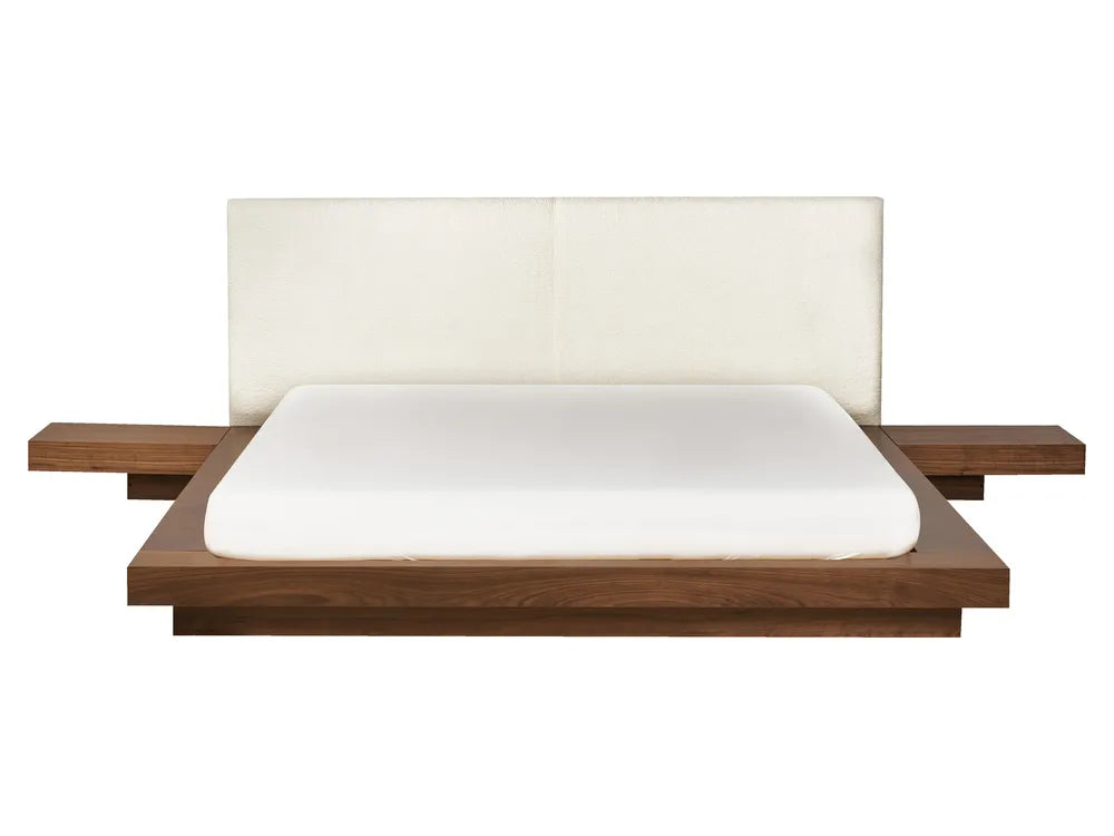Bed Boucle ZEN 160 x 200 / 180 x 200 cm (EU King / Super King) Brown Ash Wood