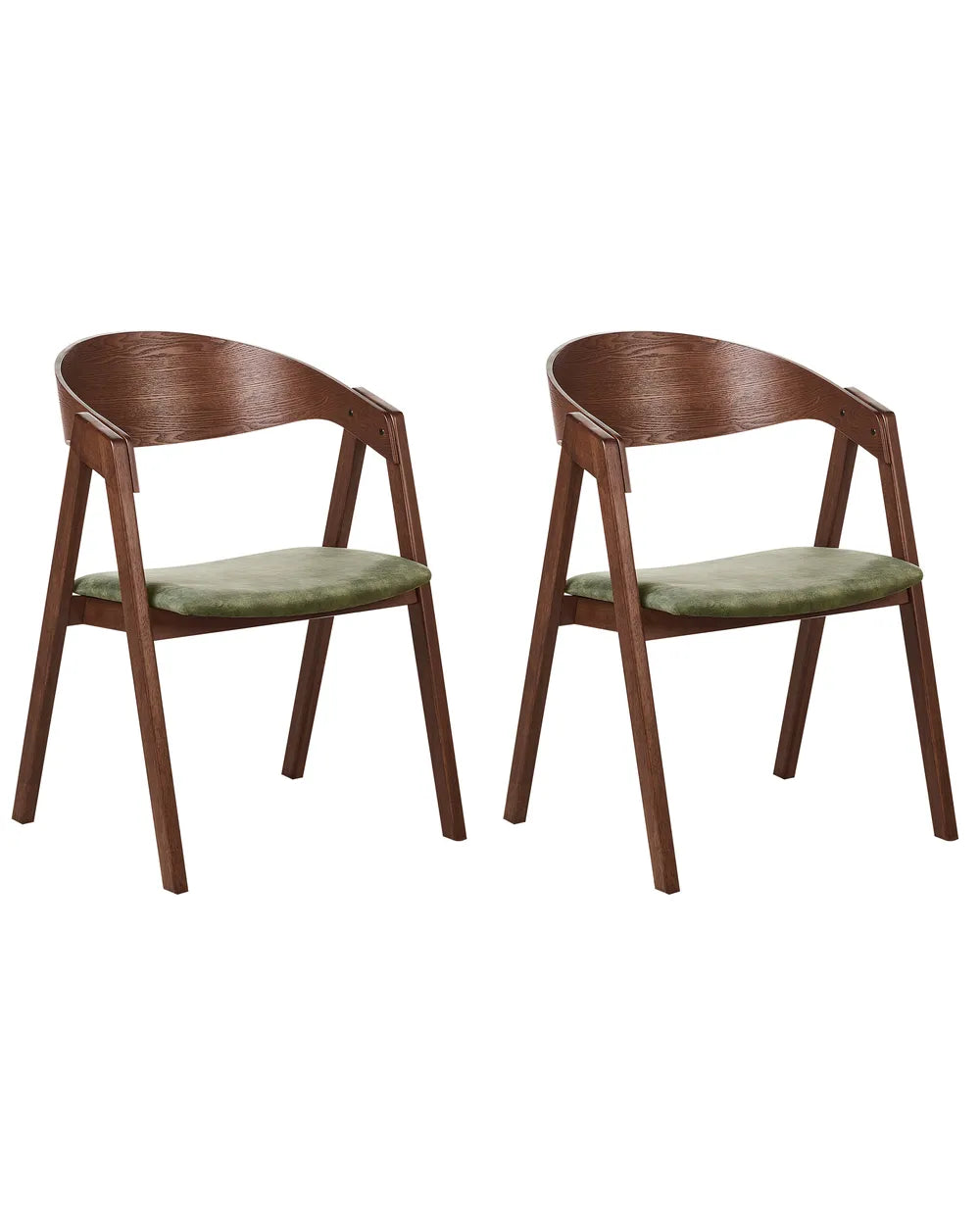 Set of 2 Dining Chairs Yuba Wood Dark Green