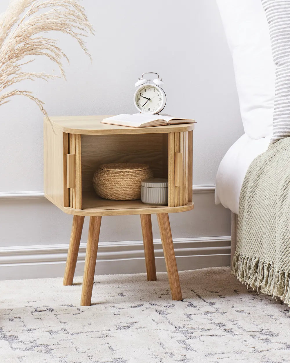 Sliding Door Bedside Table Selah – Brown