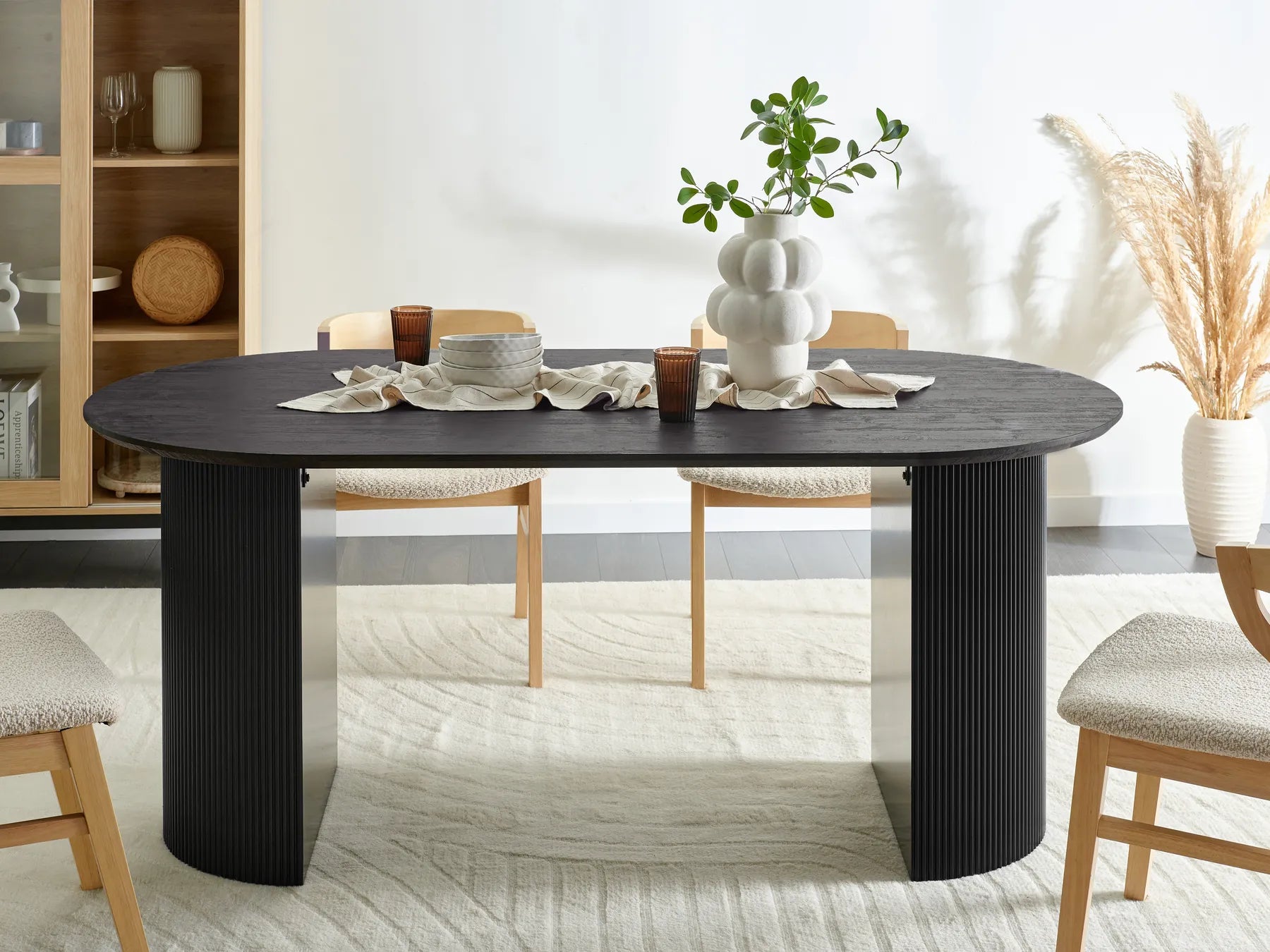 Dining Table SAVORY Black 180 × 90 cm