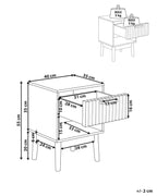 1 Drawer Bedside Table LYNWOOD Light Brown – Ribbed Drawer Nightstand with Open Shelf, MDF & Solid Wood Legs