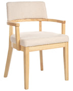 Set of 2 Dining Chairs DALBO Boucle Brown / Beige with Armrests