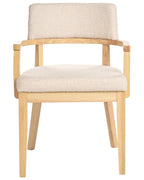 Set of 2 Dining Chairs DALBO Boucle Brown / Beige with Armrests