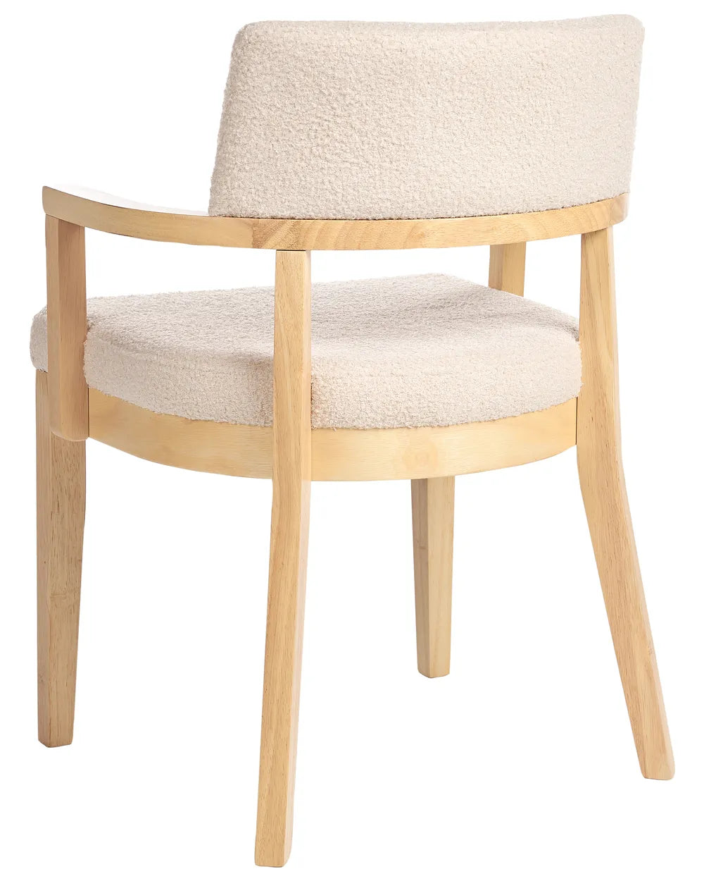 Set of 2 Dining Chairs DALBO Boucle Brown / Beige with Armrests