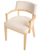 Set of 2 Dining Chairs DALBO Boucle Brown / Beige with Armrests