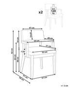 Set of 2 Dining Chairs DALBO Boucle Brown / Beige with Armrests