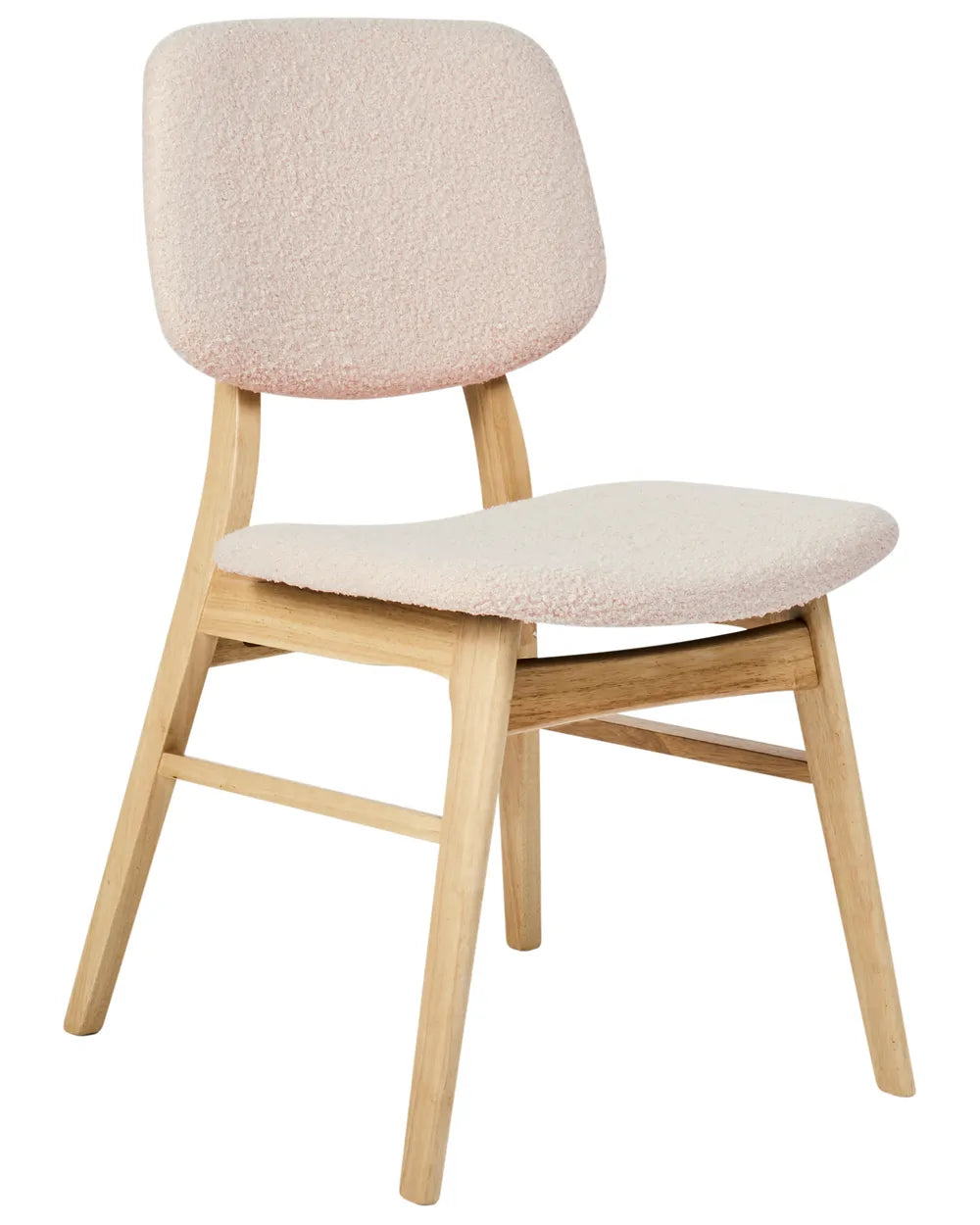 Set of 2 Dining Chairs ELAINE Bouclé Fabric Taupe – Dark Wood Frame