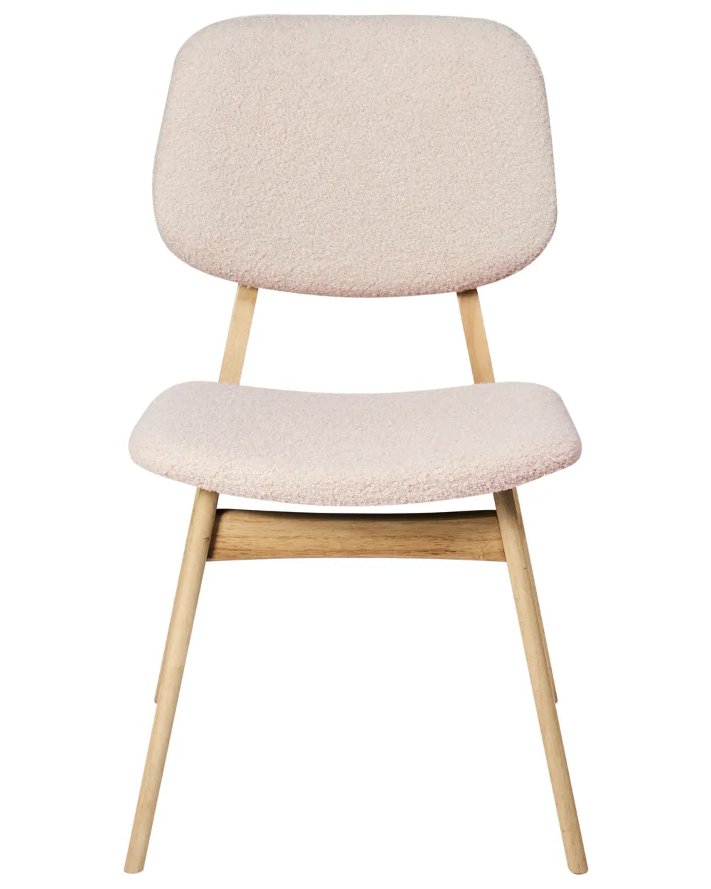 Set of 2 Dining Chairs ELAINE Bouclé Fabric Taupe – Dark Wood Frame