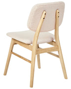 Set of 2 Dining Chairs ELAINE Bouclé Fabric Taupe – Dark Wood Frame