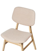 Set of 2 Dining Chairs ELAINE Bouclé Fabric Taupe – Dark Wood Frame