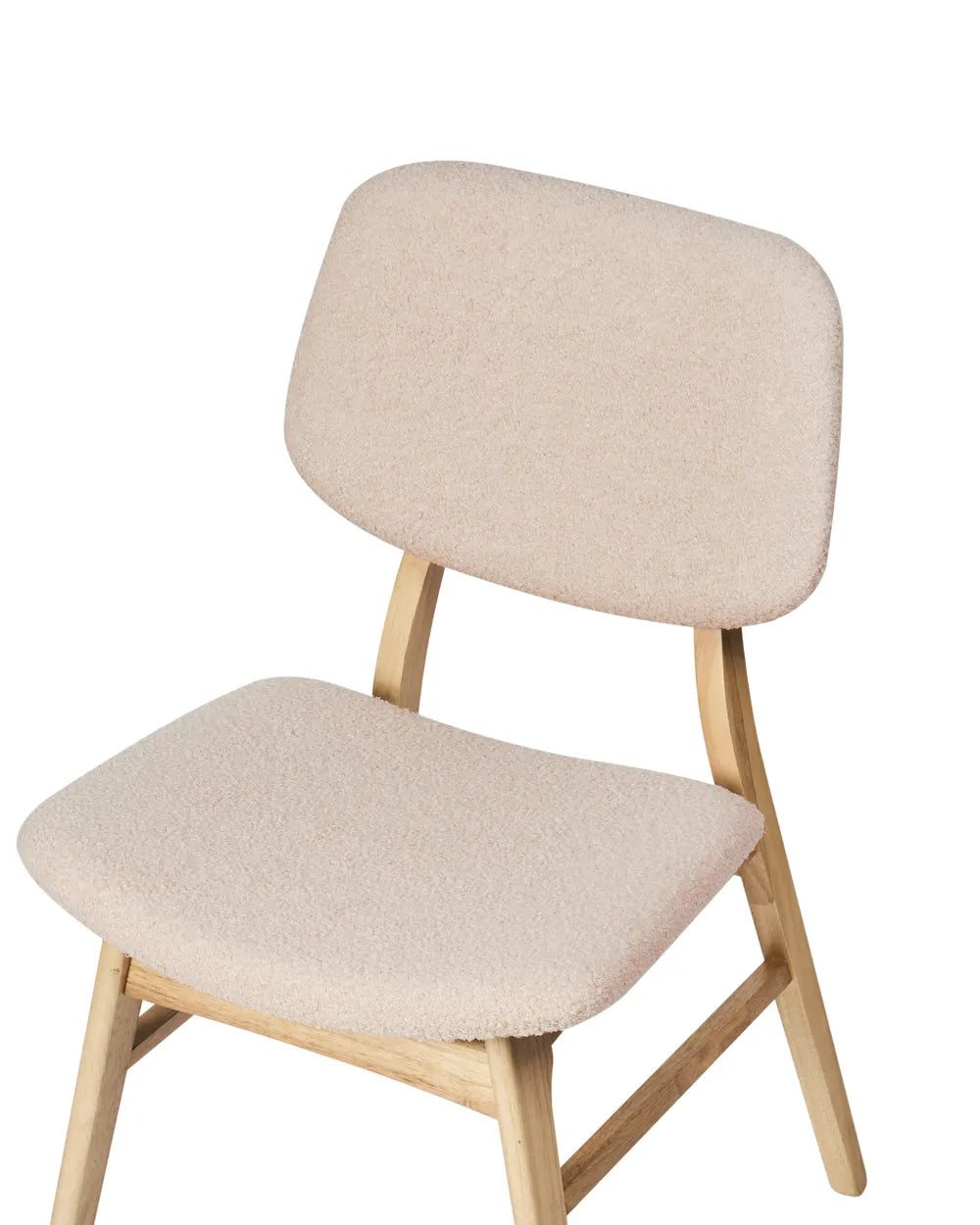 Set of 2 Dining Chairs ELAINE Bouclé Fabric Taupe – Dark Wood Frame