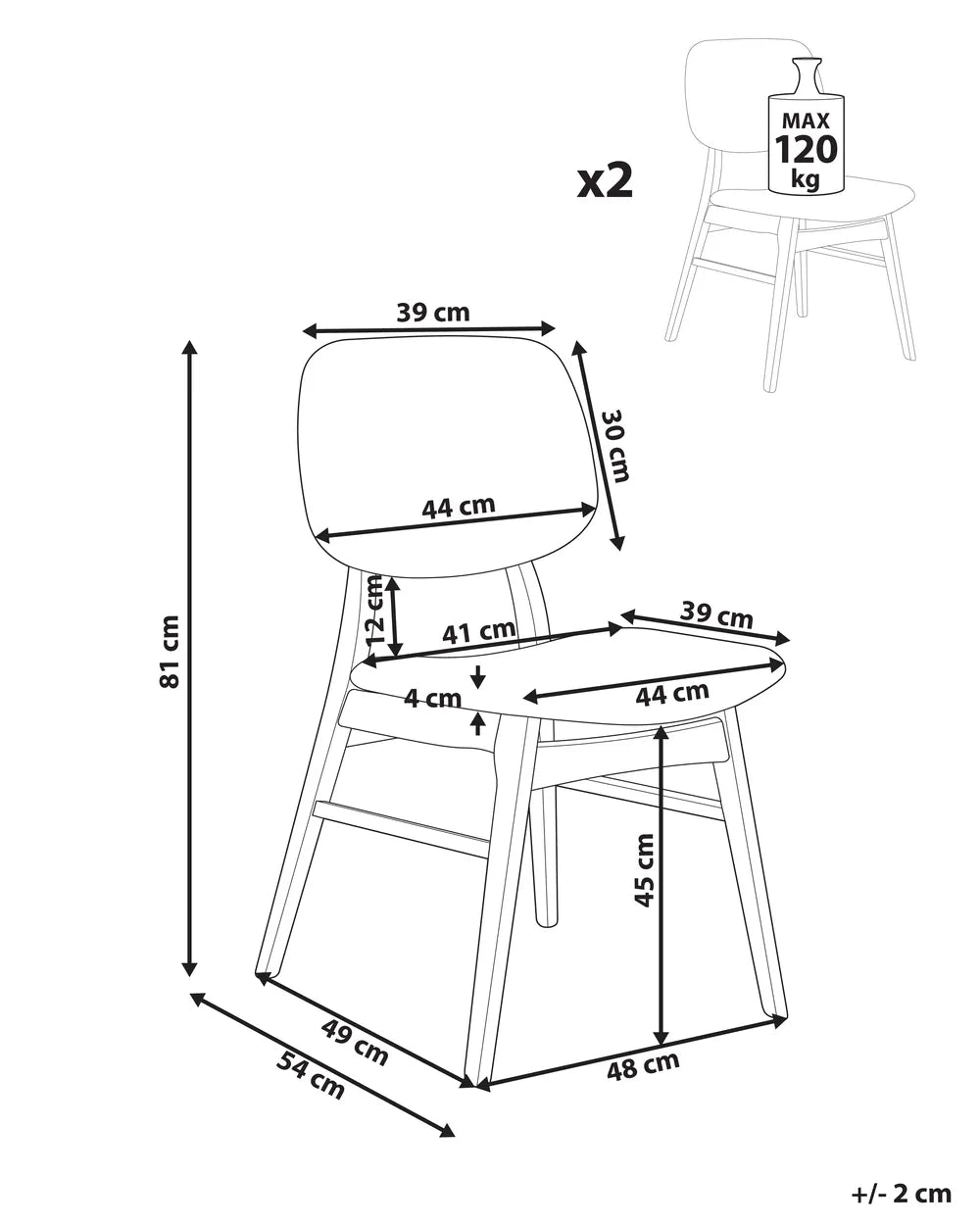 Set of 2 Dining Chairs ELAINE Bouclé Fabric Taupe – Dark Wood Frame
