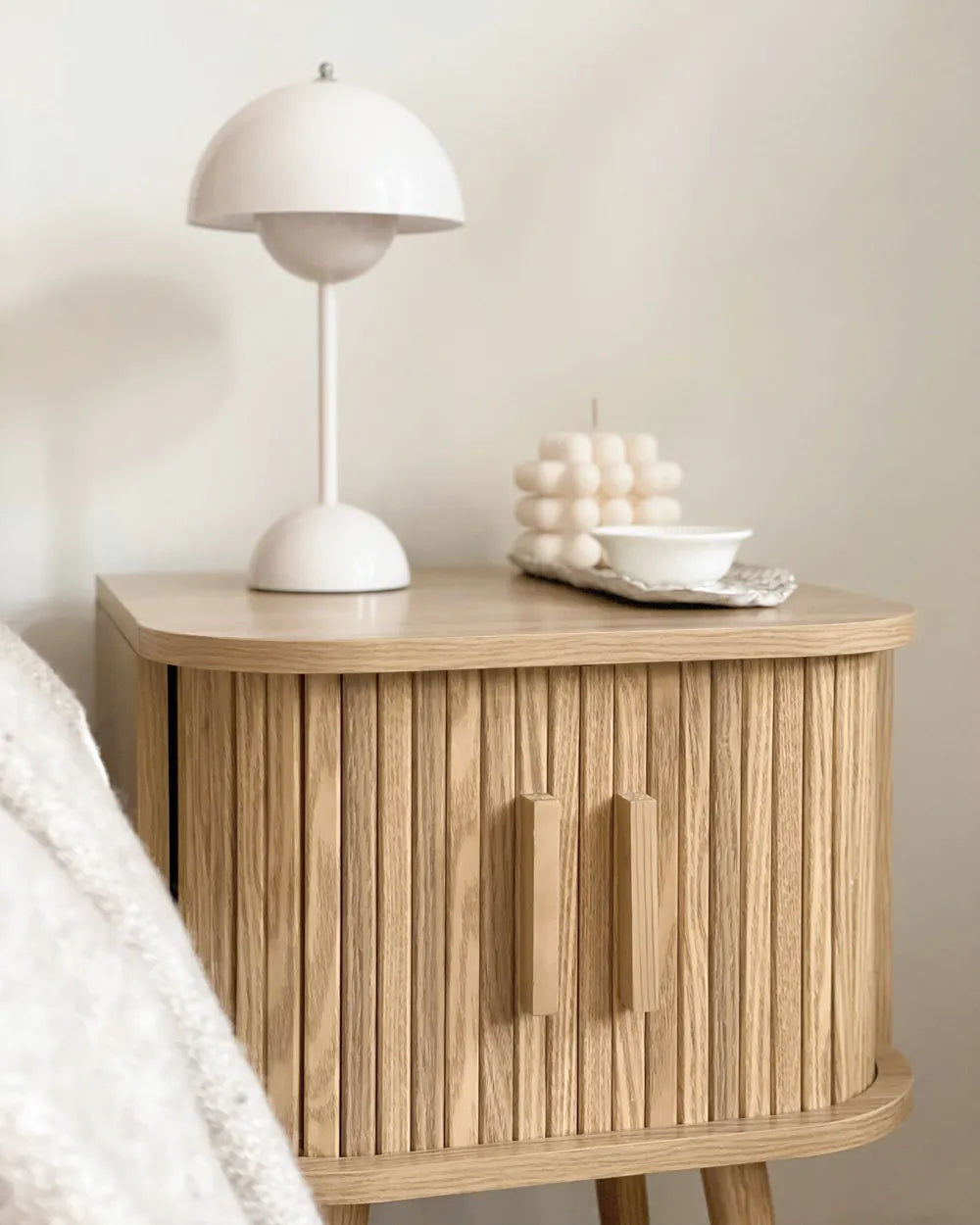Sliding Door Bedside Table Selah – Brown