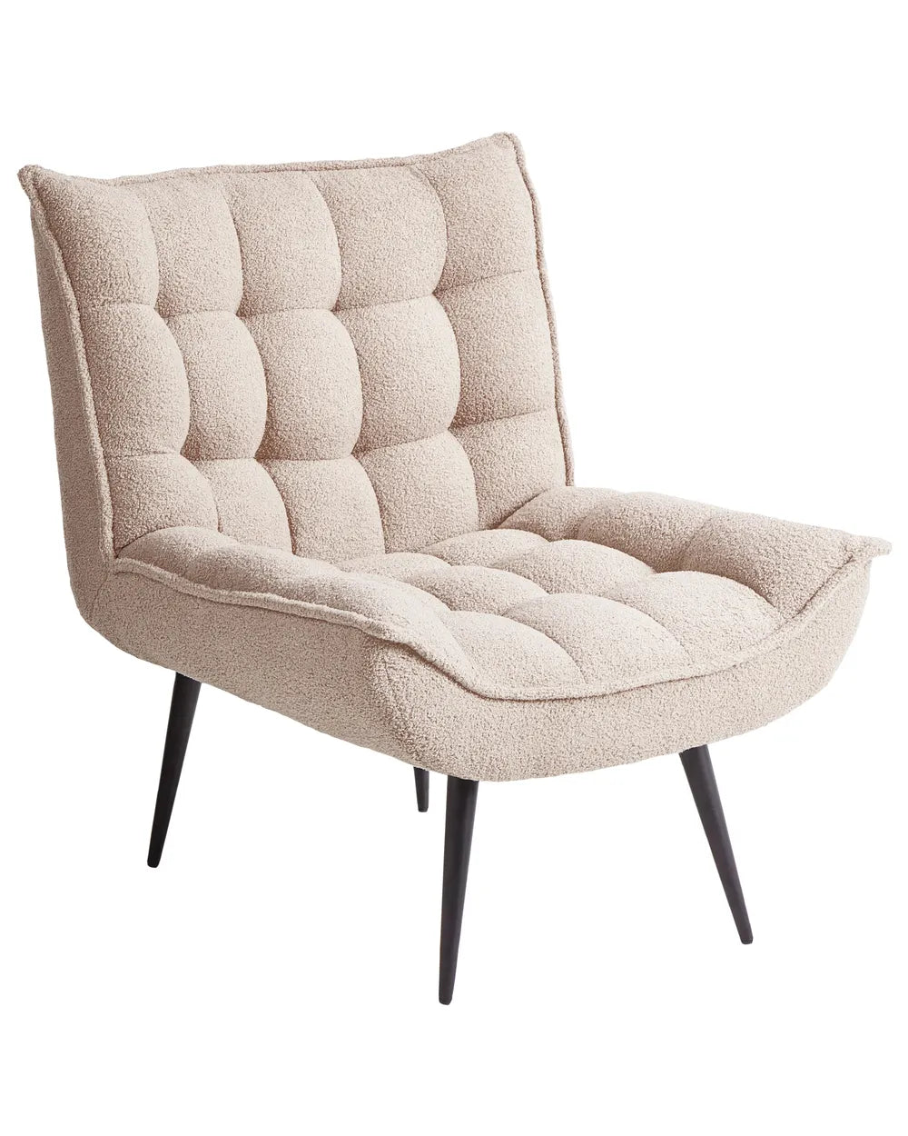 ALVESTA Boucle Beige Armchair – Modern Armless Accent Chair with Soft Upholstery