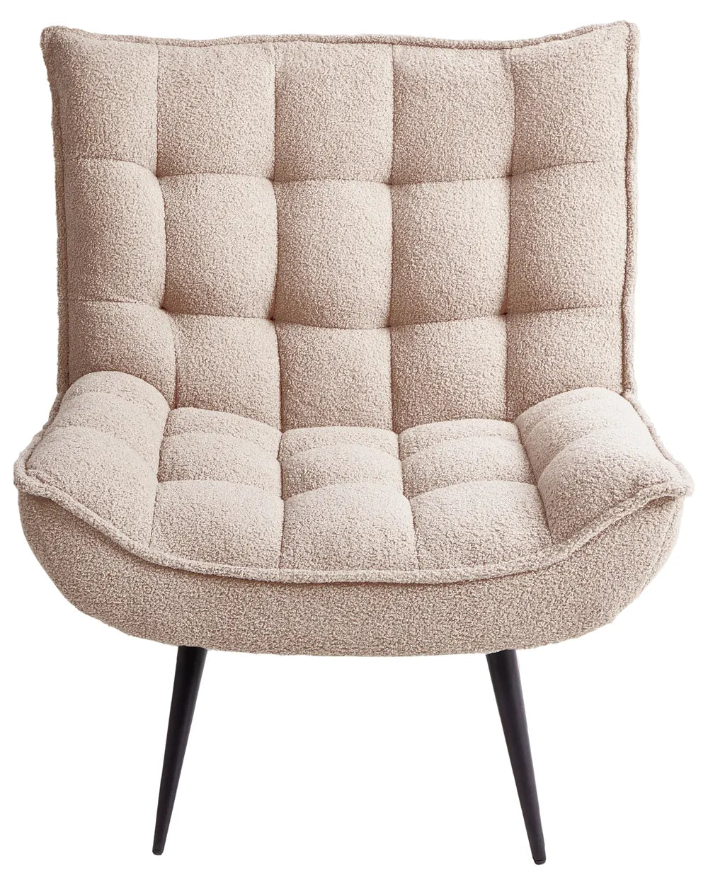 ALVESTA Boucle Beige Armchair – Modern Armless Accent Chair with Soft Upholstery