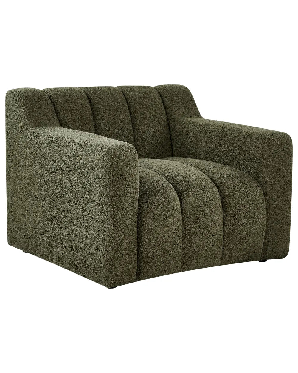 Armchair AGERUP Boucle Dark Green– Upholstered Accent Chair with Decorative Tufting, Deep Seat Comfort, Contemporary Living Room Armchair