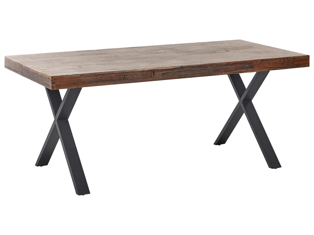 Dining Table CLIFTON Dark Brown 180 cm 90 cm Pine Wood