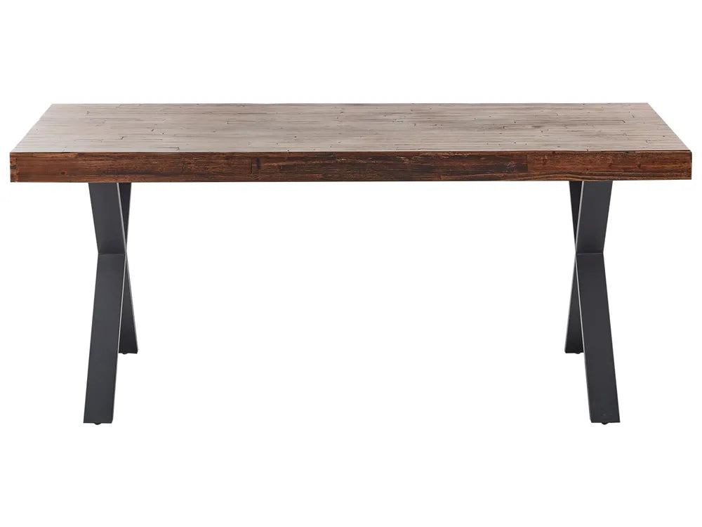 Dining Table CLIFTON Dark Brown 180 cm 90 cm Pine Wood