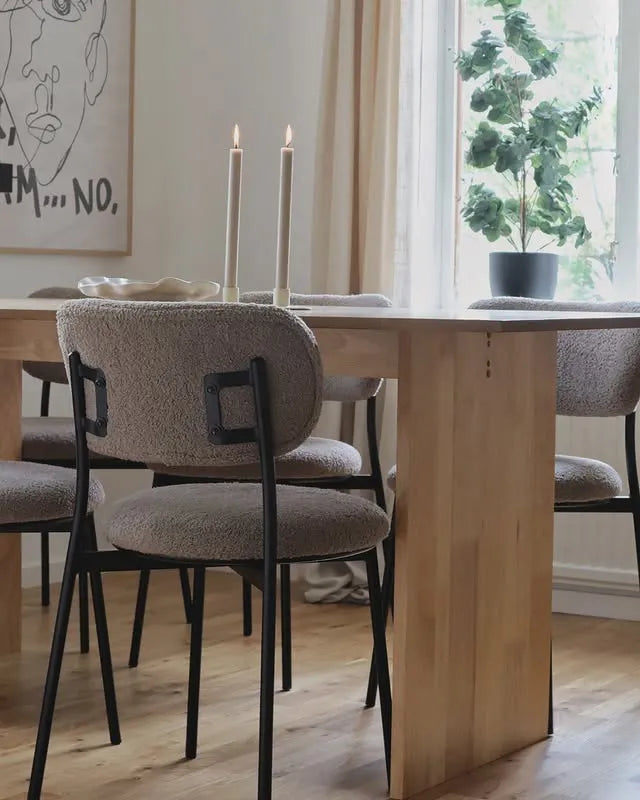 Dining Table MOORA Natural Ash Wood 180 x 90 cm – Rectangular Wooden Dining Table for 6–8 People