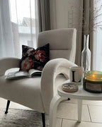 Armchair SVALOV Corduroy White – Retro Style Upholstered Armchair with Thick Padding