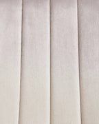 KALISPELL Set of 4 Upholstered Dining Chairs, Beige Velvet, Black Metal Legs