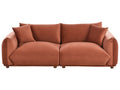 3 Seater Fabric Sofa LUVOS – Gold Brown Upholstered Couch with Deep Seat, Removable Cushions
