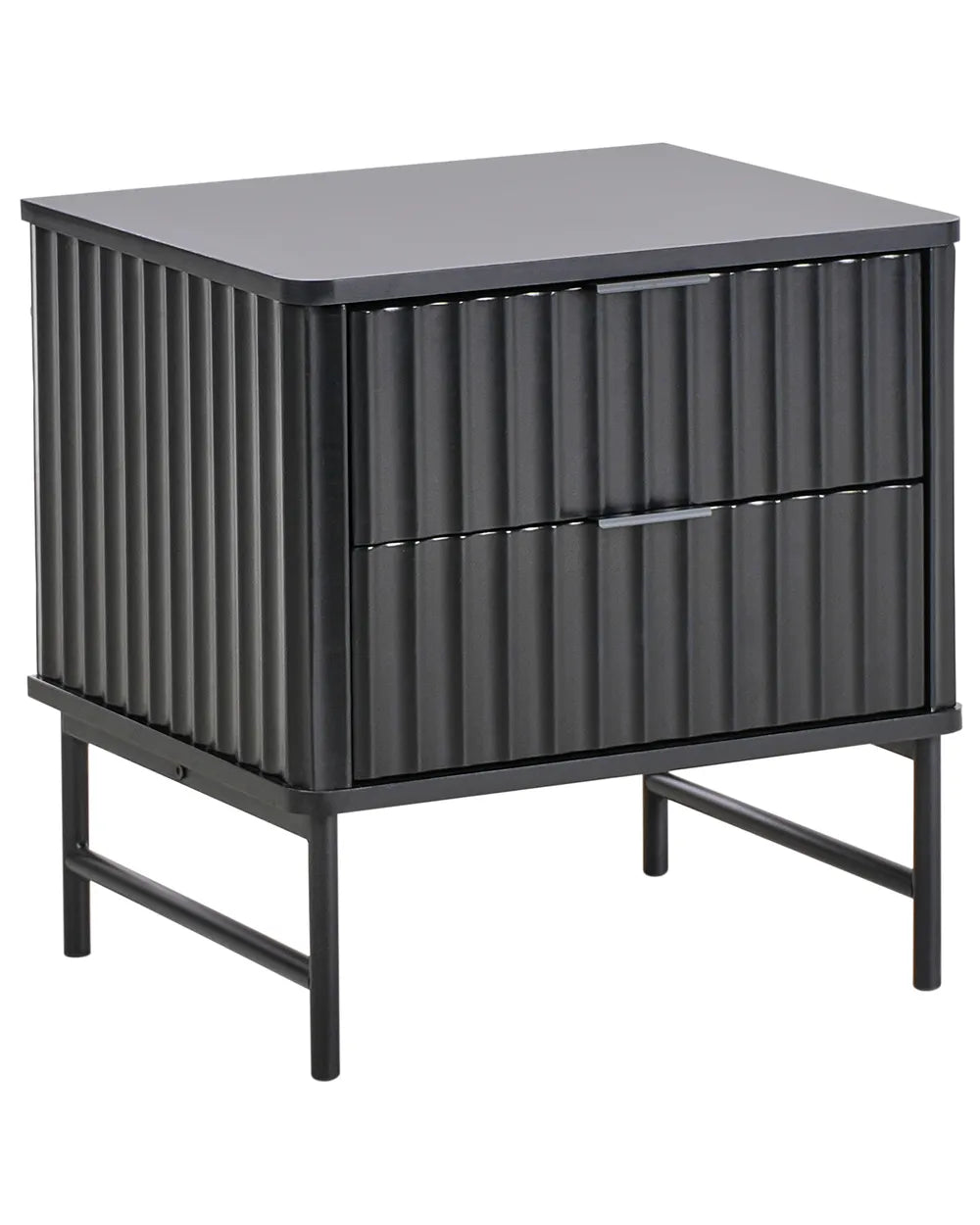 2 Drawer Bedside Table Glastonbury – Black
