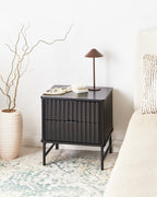 2 Drawer Bedside Table Glastonbury – Black