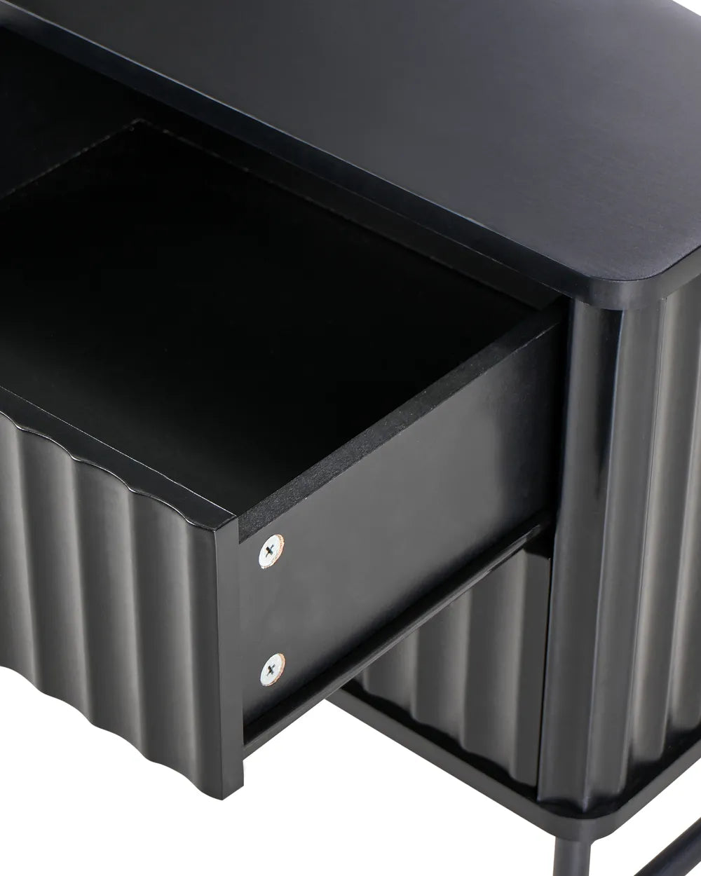 2 Drawer Bedside Table Glastonbury – Black